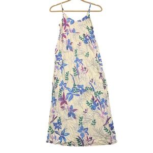 Isabel by Ingrid & Isabel Maternity Maxi Dress S Floral Blue White Tie Back Boho